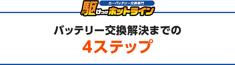 カーバッテリー交換 専門駆けつけホットライン バッテリー交換解決までの4ステップ